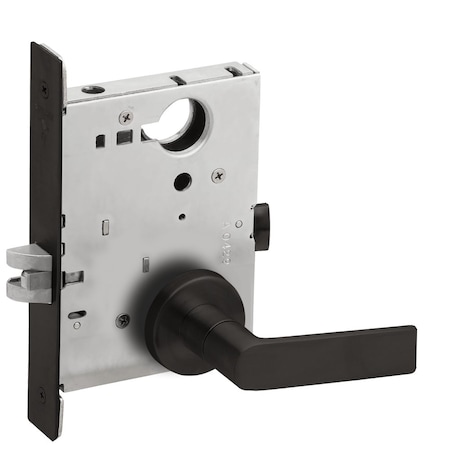 Schlage Grade 1 Passage Latch Mortise Lock, 01 Lever, A Rose, Flat Black Coated Finish, Field Reversible L9010 01A 622